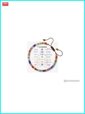 Natural Healing Stone Bracelet Adjustable Drawstring Chakra Crystal